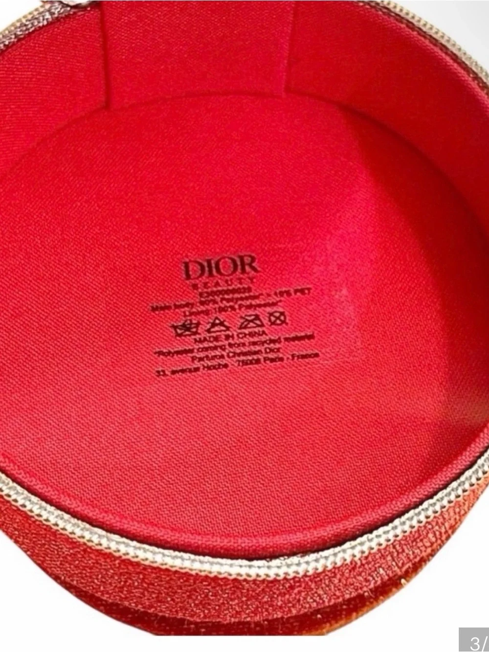 Red Dior Beauty Jewelry Case with Gold Accent with original box